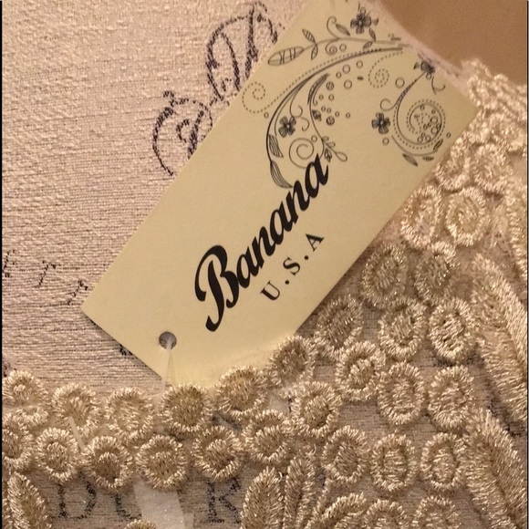 BANANA  L  Sleeveless Shear Gold Cami Top NEW WITH BRAND TAG. 100% Cotton - Picture 13 of 16